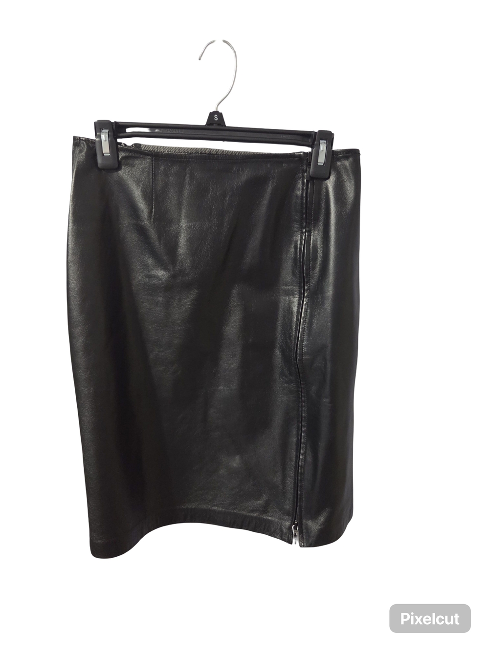 Danier Black Faux Leather Pencil Skirt with Side Zip Detail